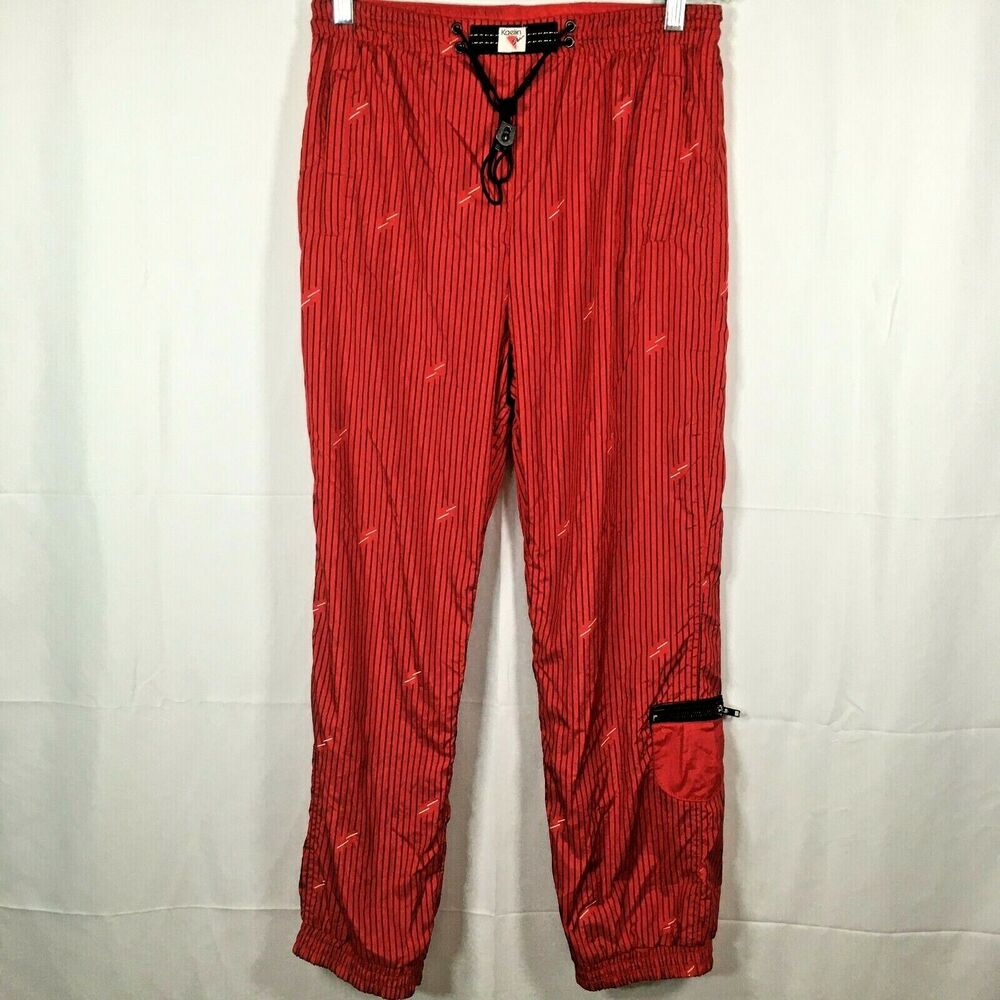 Kaelin Ski Pants Womens Sz 10 Red Striped Drawstring Waist Vintage 80's